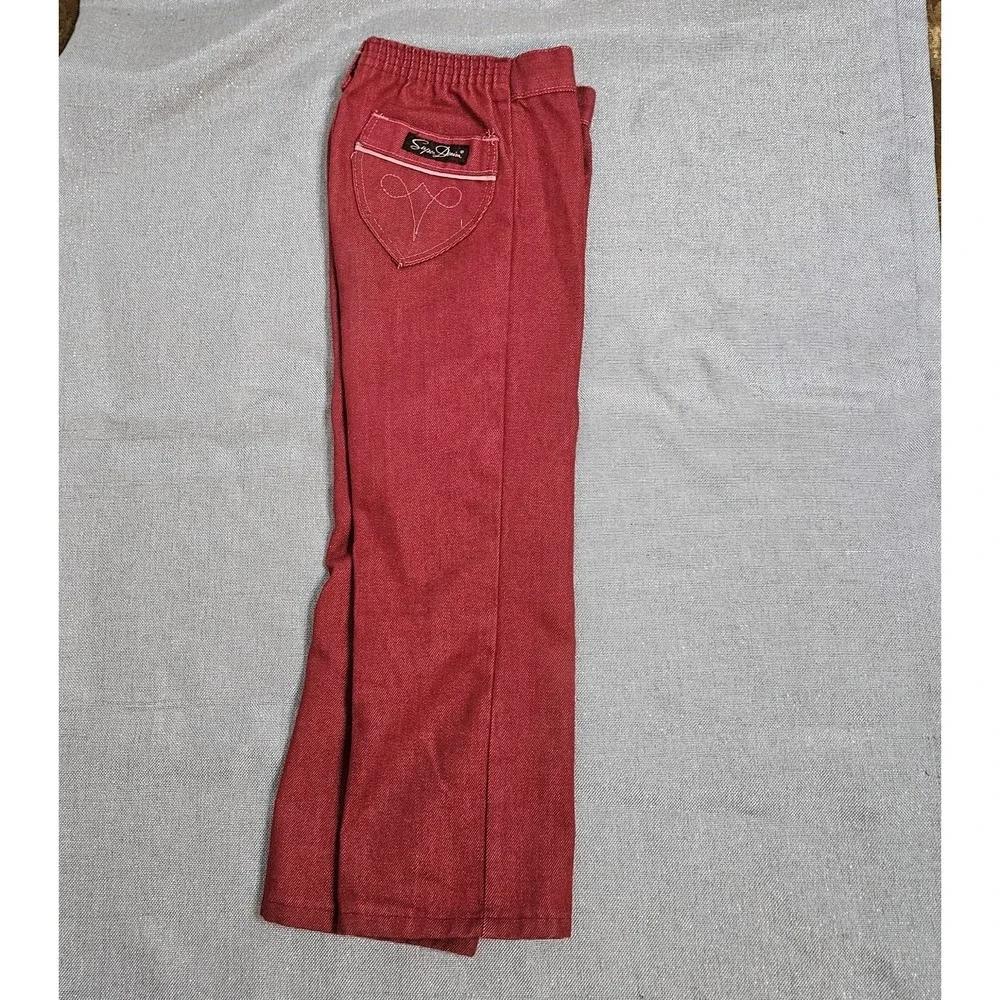 Vintage 70s JCPenney Super‎ Denim Pants Girls Size 5 Red